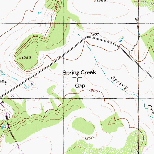 Topographic Map of Spring Creek Gap, TX