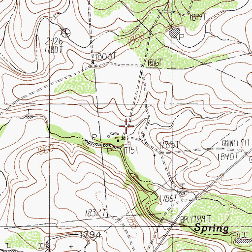 Topographic Map of Spring Creek Ranch, TX