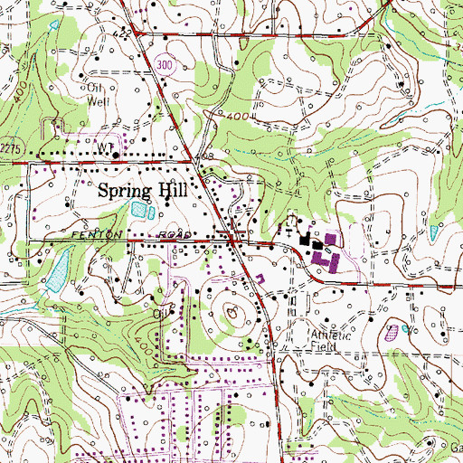 Topographic Map of Spring Hill, TX