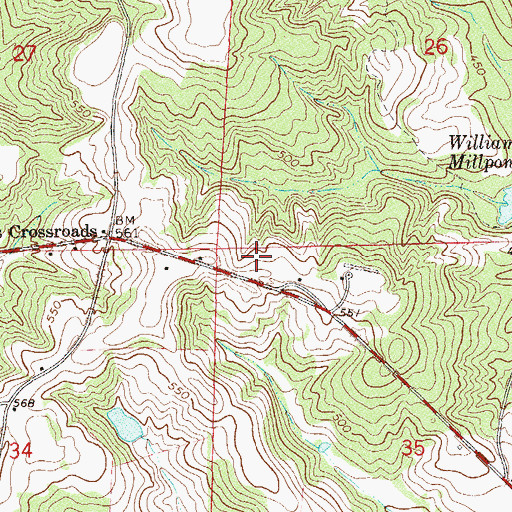 Topographic Map of Dickle Mill (historical), AL
