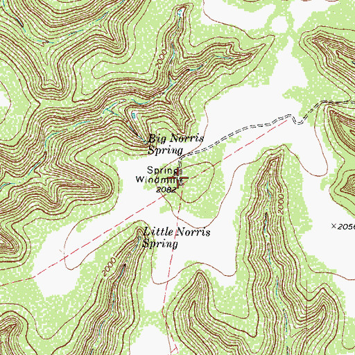 Topographic Map of Spring Windmill, TX