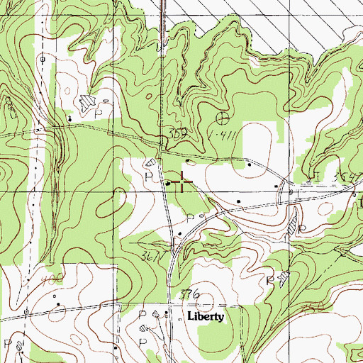 Topographic Map of Springfield Church, TX