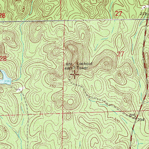 Topographic Map of Eubanks Lookout Tower, AL