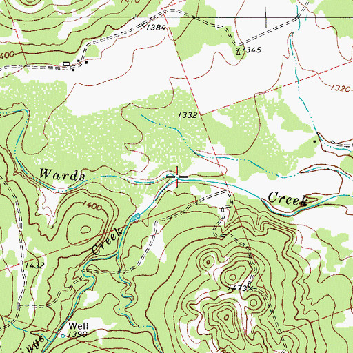 Topographic Map of Springs Creek, TX