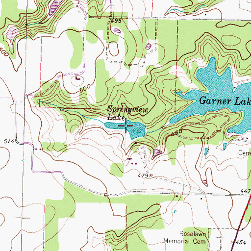 Topographic Map of Springview Lake, TX