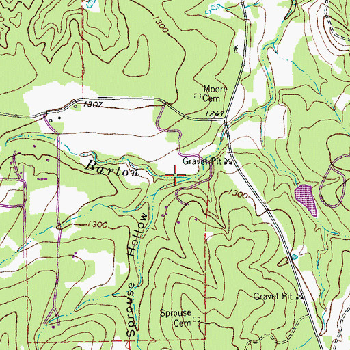 Topographic Map of Sprouse Hollow, TX
