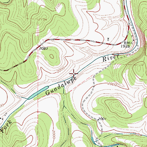 Topographic Map of Spur Branch, TX