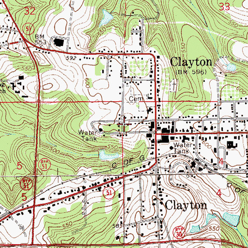 Topographic Map of Eufaula District Academy (historical), AL