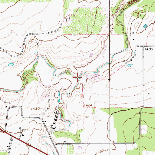 Topographic Map of Stag Creek, TX