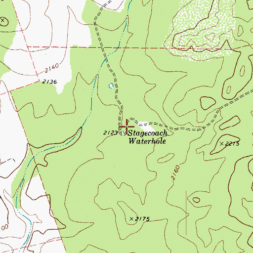 Topographic Map of Stagecoach Waterhole, TX