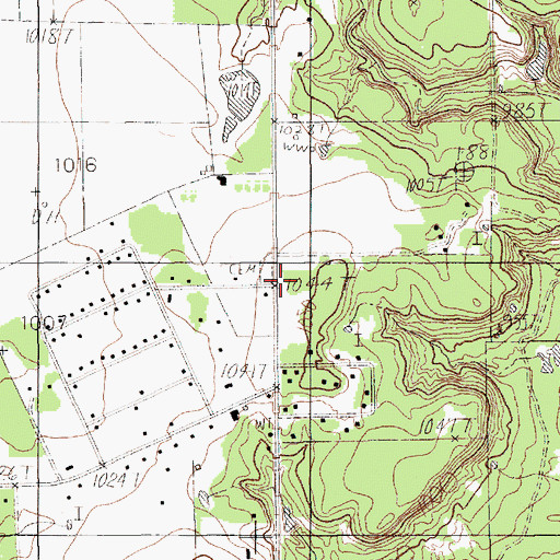 Topographic Map of Staggs Prairie Cemetery, TX