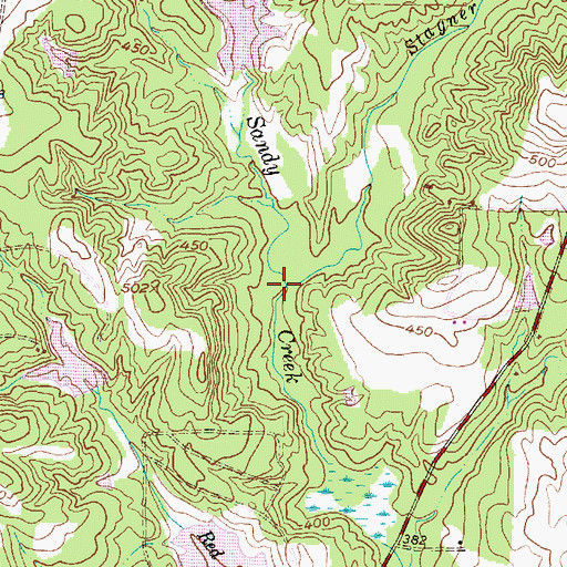 Topographic Map of Stagner Branch, TX