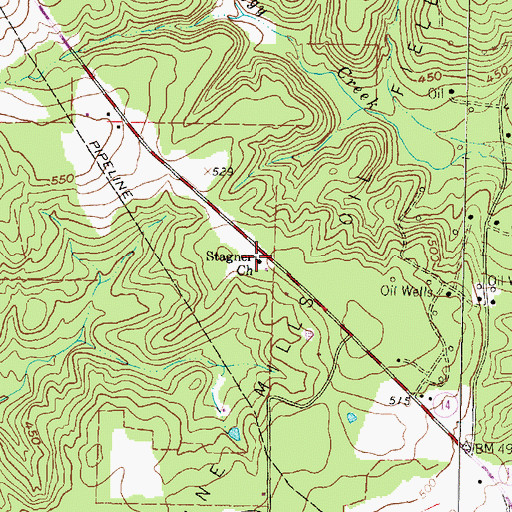 Topographic Map of Stagner Church, TX