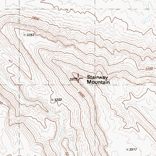 Topographic Map of Stairway Mountain, TX