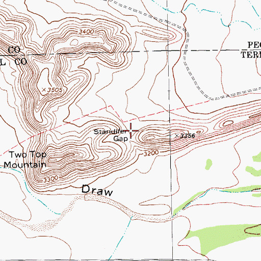 Topographic Map of Standifer Gap, TX