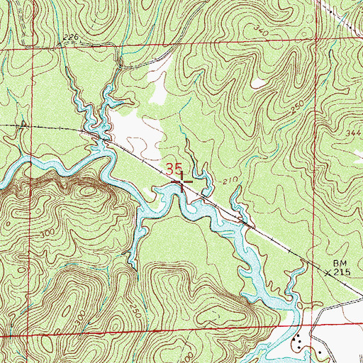 Topographic Map of Fields (historical), AL