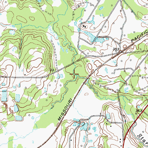 Topographic Map of Star Creek, TX