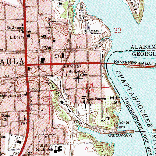 Topographic Map of First African Baptist Church, AL