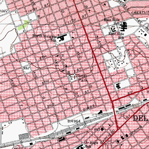 Topographic Map of Star Park, TX