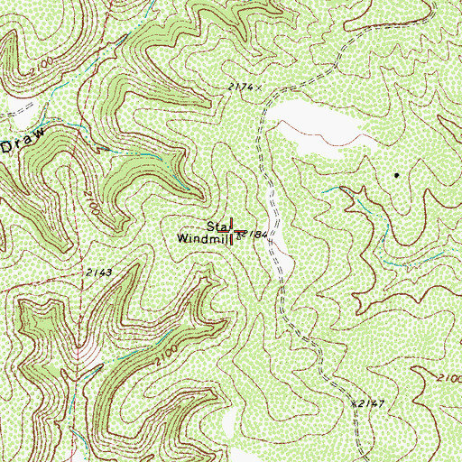 Topographic Map of Star Windmill, TX