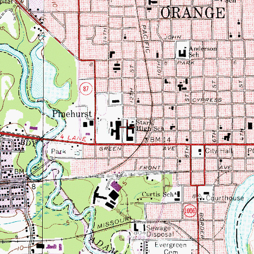 Topographic Map of Stark High School, TX