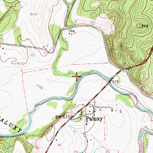 Topographic Map of Starve Out Branch, TX