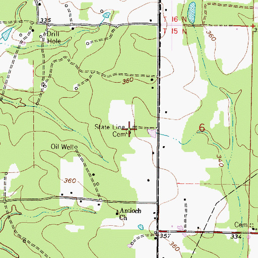 Topographic Map of State Line Cemetery, TX