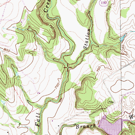 Topographic Map of Station Branch, TX