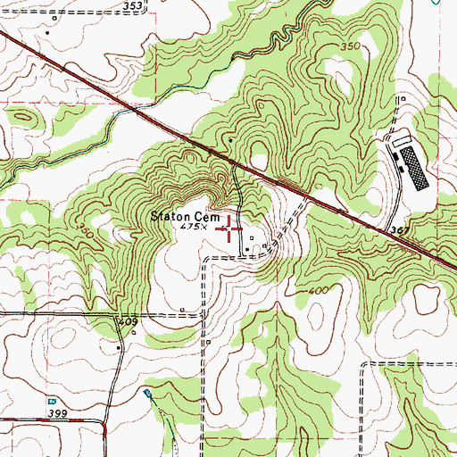 Topographic Map of Staton Cemetery, TX