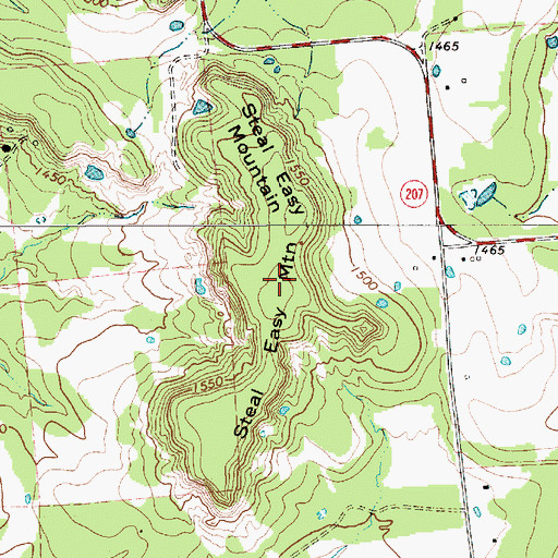 Topographic Map of Steal Easy Mountain, TX