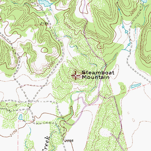 Topographic Map of Steamboat Mountain, TX