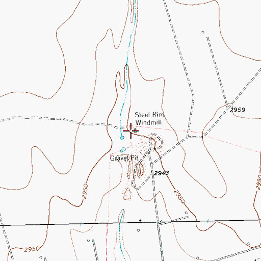 Topographic Map of Steel Rim Windmill, TX