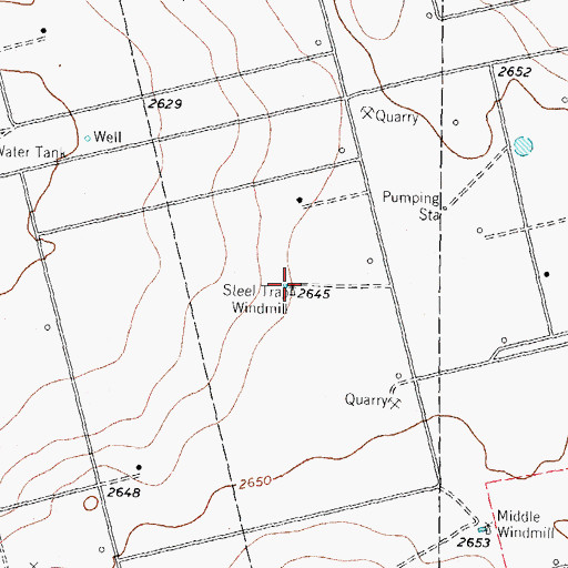 Topographic Map of Steel Trap Windmill, TX
