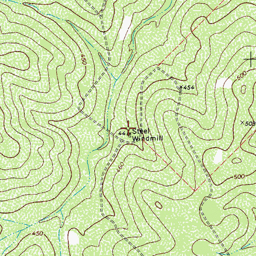 Topographic Map of Steel Windmill, TX
