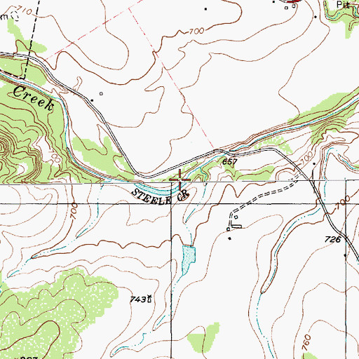 Topographic Map of Steele Creek, TX