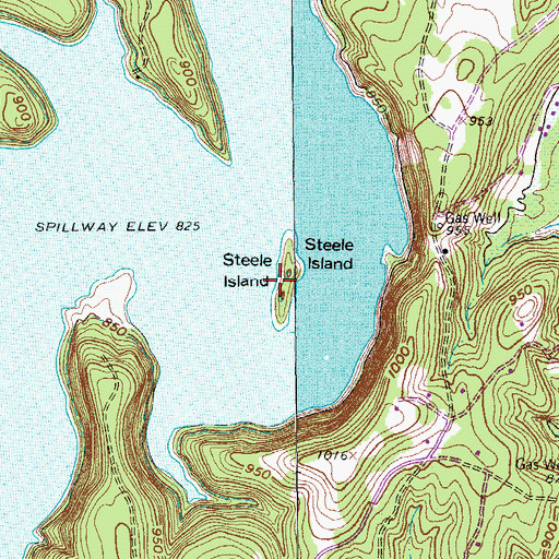 Topographic Map of Steele Island, TX