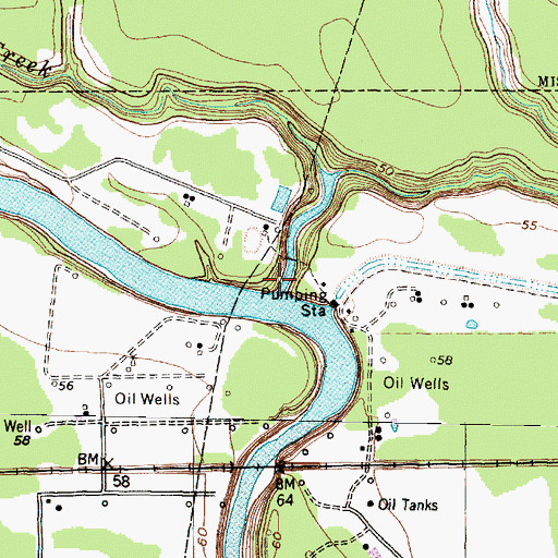 Topographic Map of Steep Bank Creek, TX