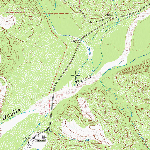 Topographic Map of Steer Canyon, TX