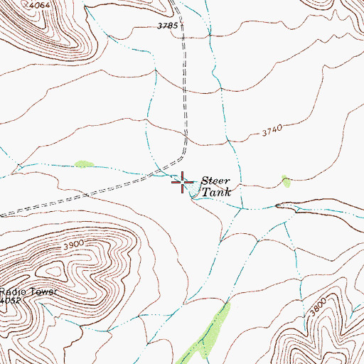 Topographic Map of Steer Tank, TX