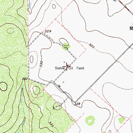 Topographic Map of Stehle Oil Field, TX