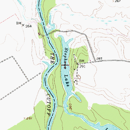 Topographic Map of Stephens Lake, TX