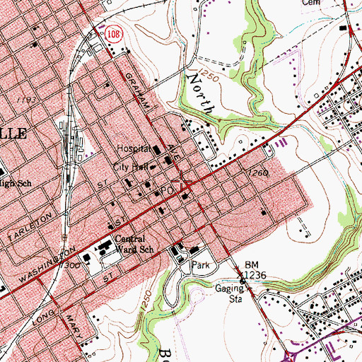 Topographic Map of Stephenville, TX