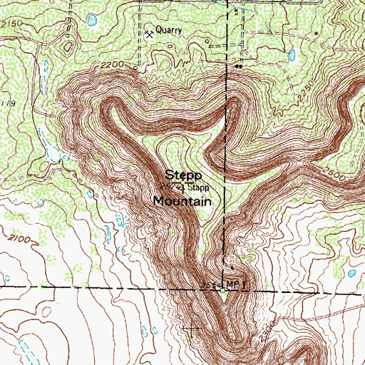 Topographic Map of Stepp Mountain, TX