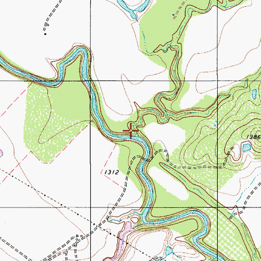 Topographic Map of Steppes Creek, TX