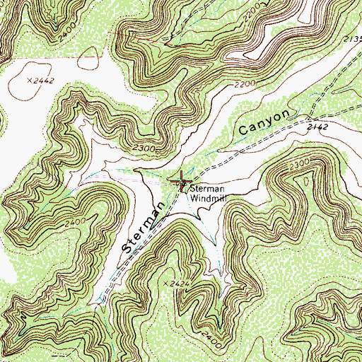 Topographic Map of Sterman Windmill, TX