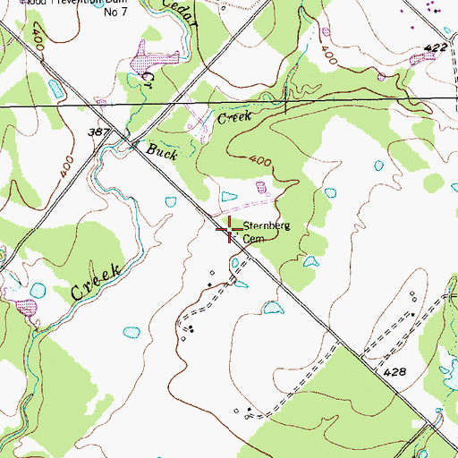 Topographic Map of Sternberg Family Cemetery, TX