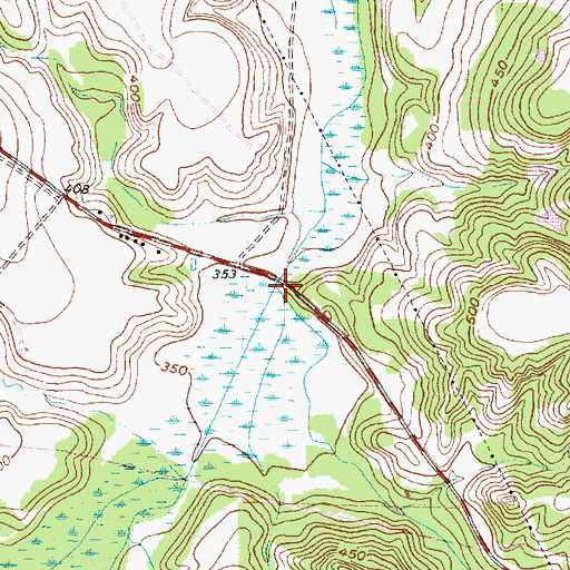 Topographic Map of Stevenson Branch, TX