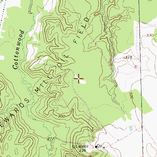 Topographic Map of Stewards Mill Oil Field, TX