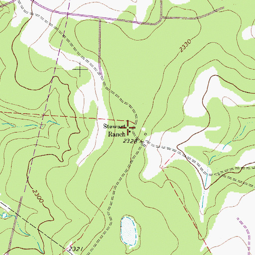 Topographic Map of Stewart Ranch, TX