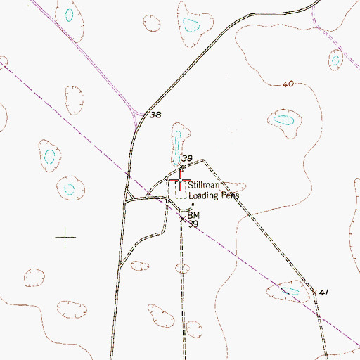 Topographic Map of Stillman Loading Pens, TX